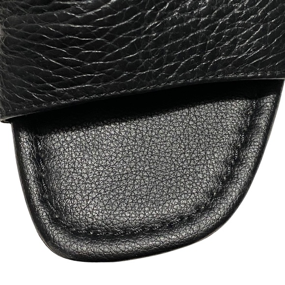 Christian Di Riccio Platform Slides, Wooden Soles, Black Leather Upper - Picture 6 of 12